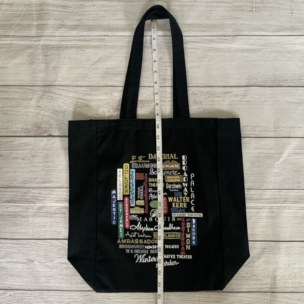 NWOT Broadway-themed Black Cotton Canvas Tote Bag - Picture 7 of 7
